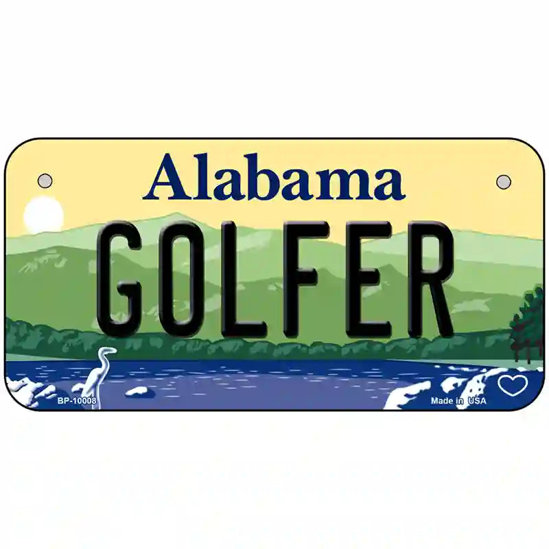 Golfer Alabama Metal Novelty License Plate 6" x 3" (BP)