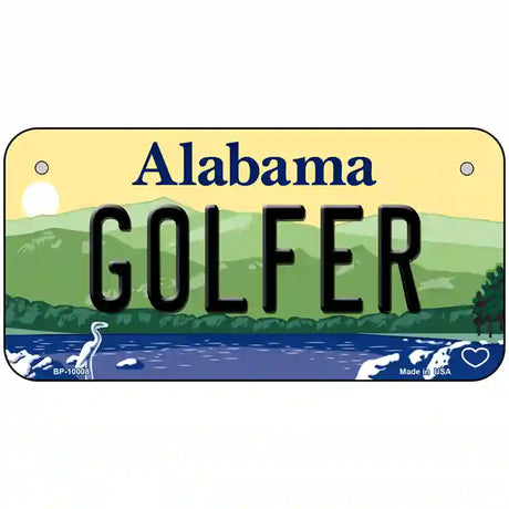 Golfer Alabama Metal Novelty License Plate 6" x 3" (BP)