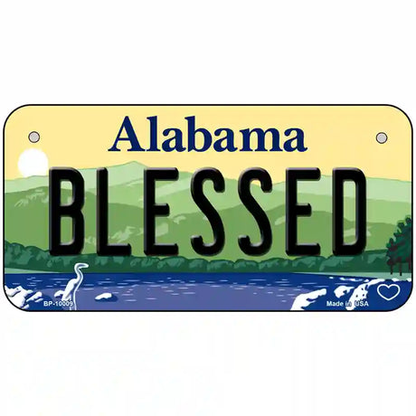 Blessed Alabama Metal Novelty License Plate 6" x 3" (BP)