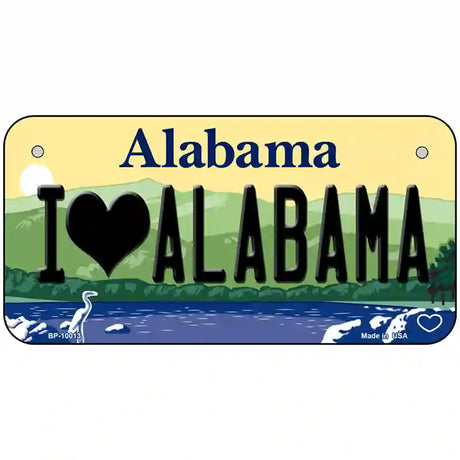 I Love Alabama Metal Novelty License Plate 6" x 3" (BP)