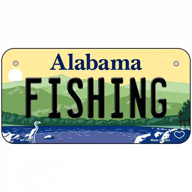 Fishing Alabama Metal Novelty License Plate 6" x 3" (BP)