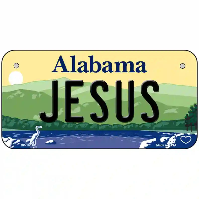 Jesus Alabama Metal Novelty License Plate 6" x 3" (BP)