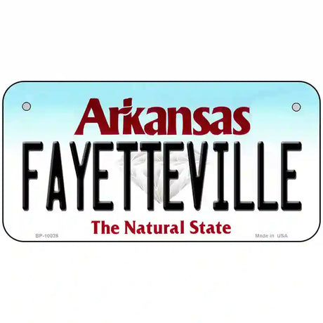 Fayetteville Arkansas Metal Novelty License Plate 6" x 3" (BP)