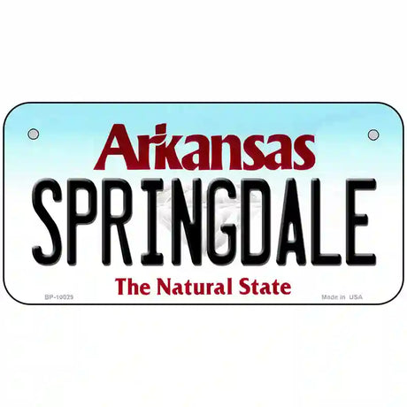 Springdale Arkansas Metal Novelty License Plate 6" x 3" (BP)