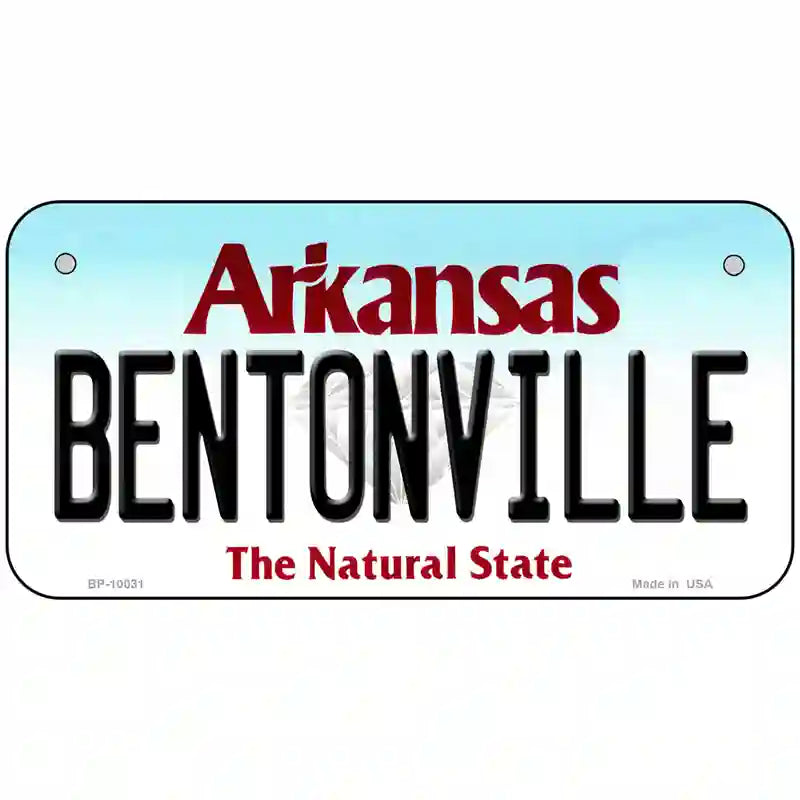 Bentonville Arkansas Metal Novelty License Plate 6" x 3" (BP)