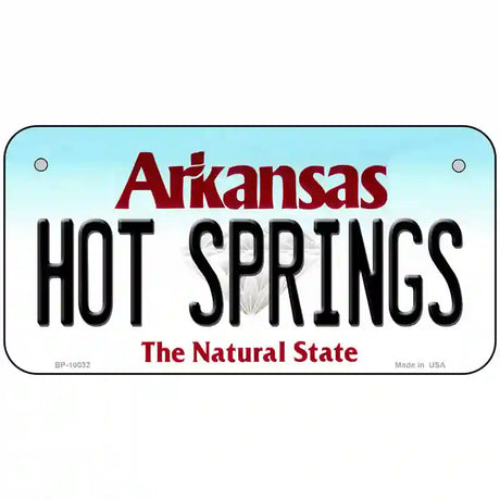 Hot Springs Arkansas Metal Novelty License Plate 6" x 3" (BP)