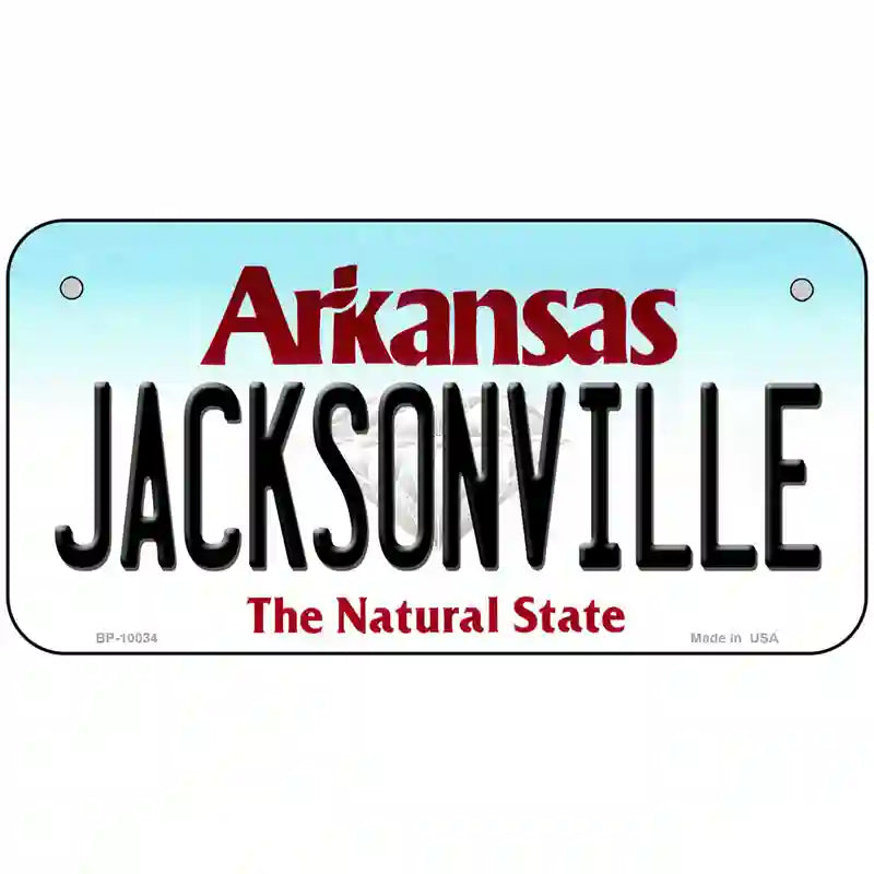 Jacksonville Arkansas Metal Novelty License Plate 6" x 3" (BP)