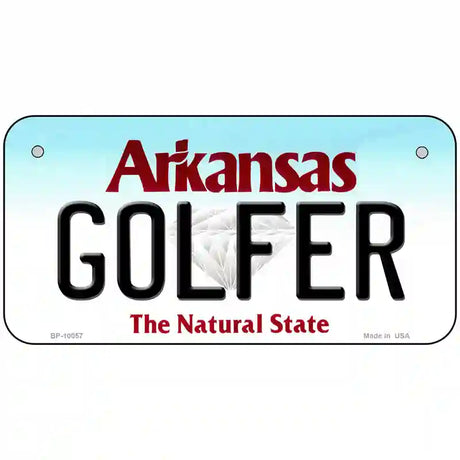 Golfer Arkansas Metal Novelty License Plate 6" x 3" (BP)