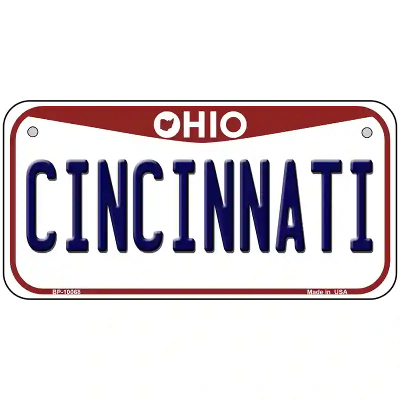 Cincinnati Ohio Metal Novelty License Plate