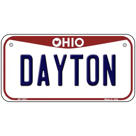 Dayton Ohio Metal Novelty License Plate 6" x 3" (BP)