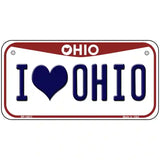 I Love Ohio Metal Novelty License Plate 6" x 3" (BP)