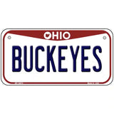 Buckeyes Ohio Metal Novelty License Plate 6" x 3" (BP)