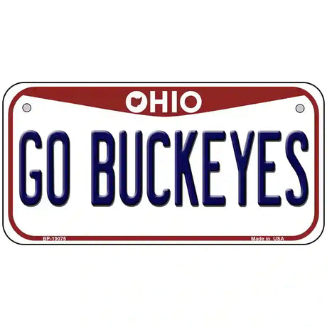 Go Buckeyes Ohio Metal Novelty License Plate 6" x 3" (BP)