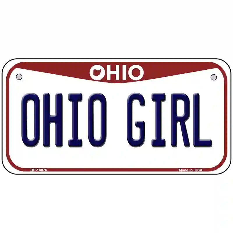 Ohio Girl Ohio Metal Novelty License Plate 6" x 3" (BP)