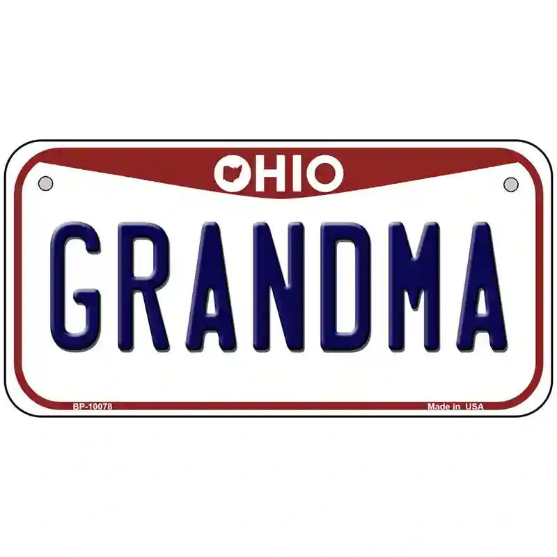 Grandma Ohio Metal Novelty License Plate 6" x 3" (BP)