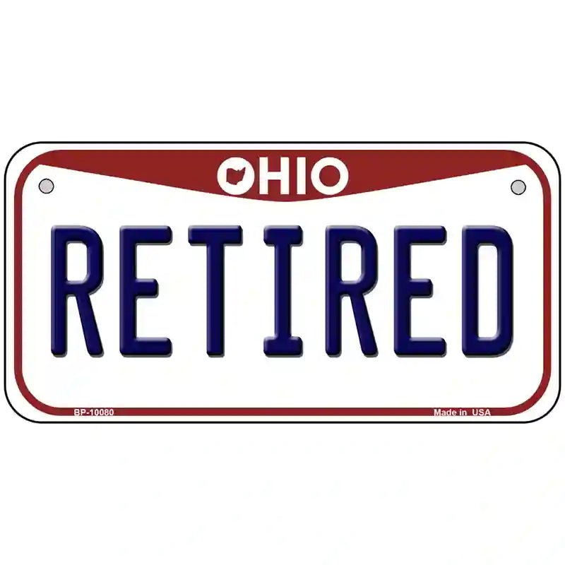 Retired Ohio Metal Novelty License Plate 6" x 3" (BP)