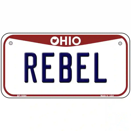 Rebel Ohio Metal Novelty License Plate 6" x 3" (BP)