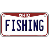 Fishing Ohio Metal Novelty License Plate 6" x 3" (BP)