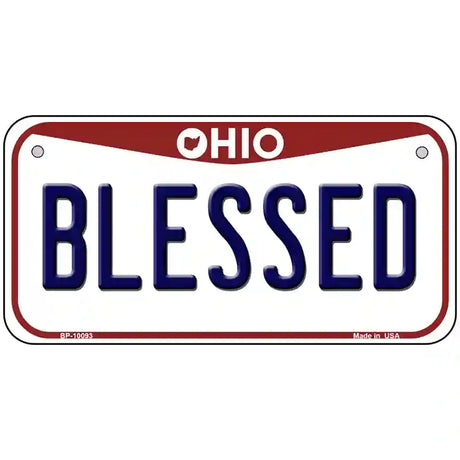 Blessed Ohio Metal Novelty License Plate 6" x 3" (BP)