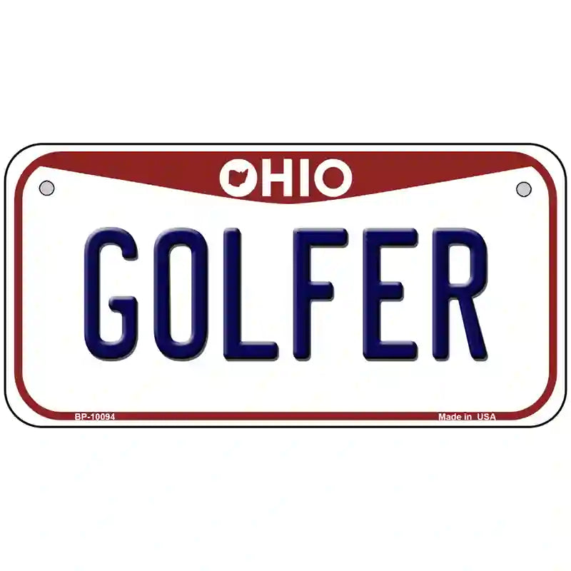 Golfer Ohio Metal Novelty License Plate 6" x 3" (BP)