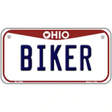 Biker Ohio Metal Novelty License Plate 6" x 3" (BP)