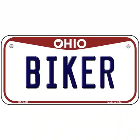 Biker Ohio Metal Novelty License Plate 6" x 3" (BP)