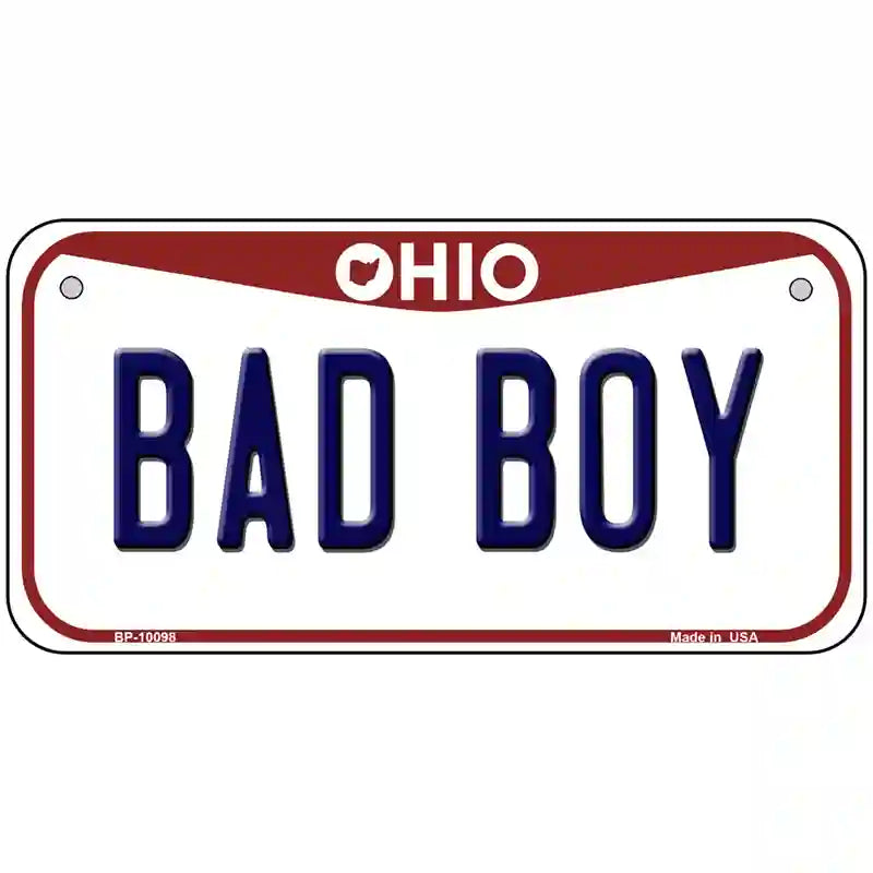 Bad Boy Ohio Metal Novelty License Plate 6" x 3" (BP)