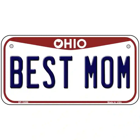 Best Mom Ohio Metal Novelty License Plate 6" x 3" (BP)