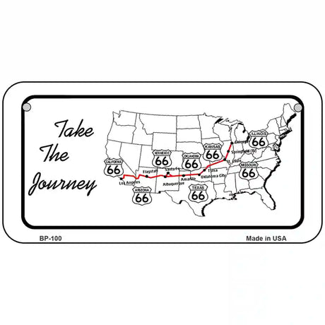 Take The Journey Novelty Metal License Plate 6" x 3" (BP)