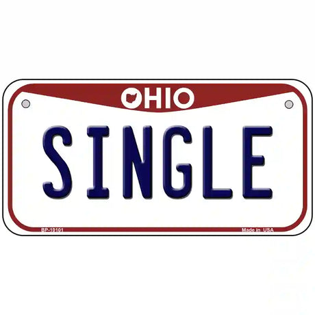 Single Ohio Metal Novelty License Plate 6" x 3" (BP)