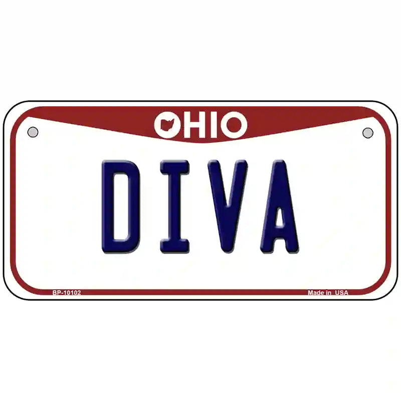 Diva Ohio Metal Novelty License Plate 6" x 3" (BP)