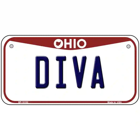 Diva Ohio Metal Novelty License Plate 6" x 3" (BP)