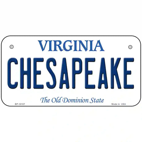 Chesapeake Virginia Metal Novelty License Plate 6" x 3" (BP)