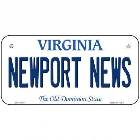 Newport News Virginia Metal Novelty License Plate 6" x 3" (BP)