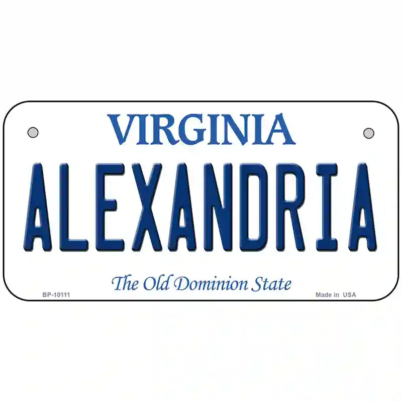 Alexandria Virginia Metal Novelty License Plate 6" x 3" (BP)