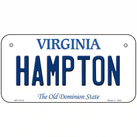 Hampton Virginia Metal Novelty License Plate 6" x 3" (BP)