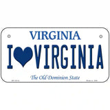 I Love Virginia Metal Novelty License Plate