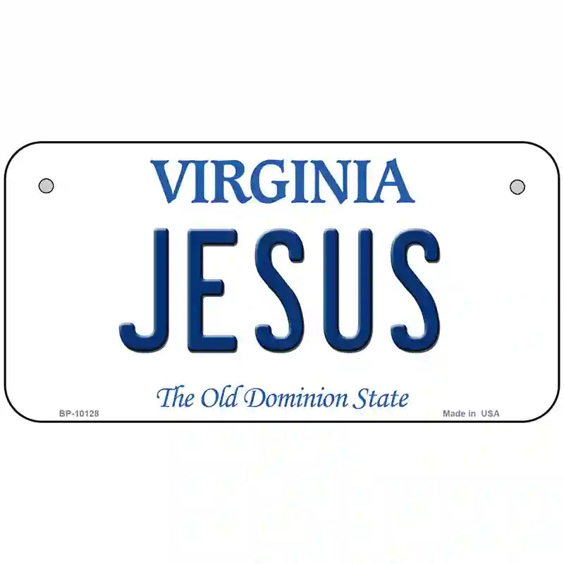 Jesus Virginia Metal Novelty License Plate 6" x 3" (BP)