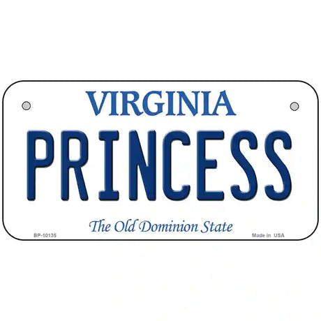 Princess Virginia Metal Novelty License Plate 6" x 3" (BP)