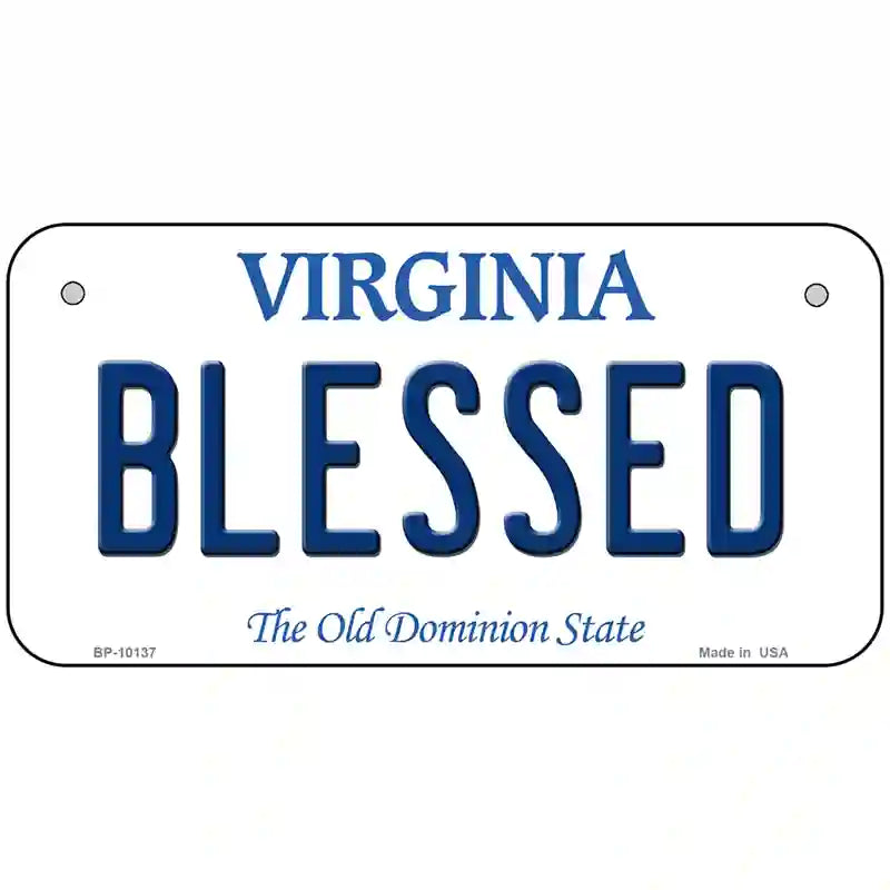 Blessed Virginia Metal Novelty License Plate 6" x 3" (BP)