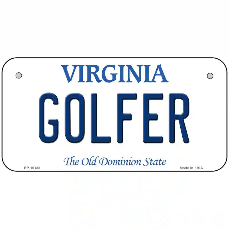 Golfer Virginia Metal Novelty License Plate 6" x 3" (BP)