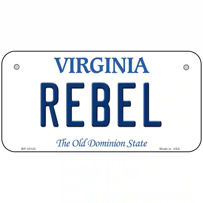 Rebel Virginia Metal Novelty License Plate 6" x 3" (BP)