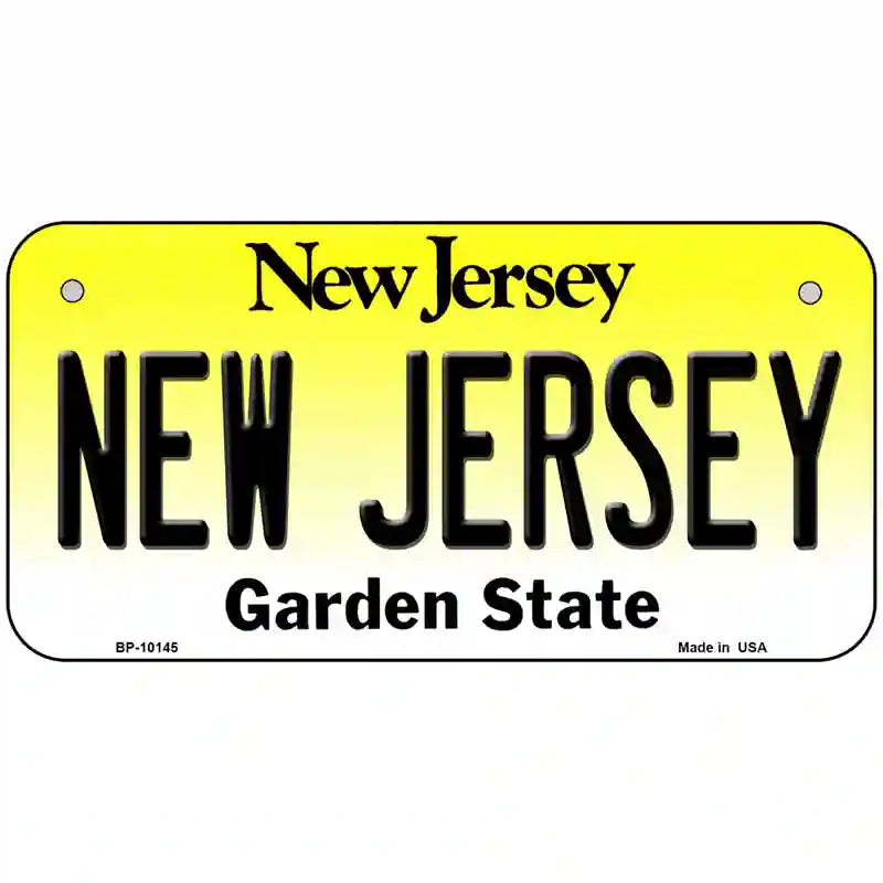 New Jersey Metal Novelty License Plate 6" x 3" (BP)