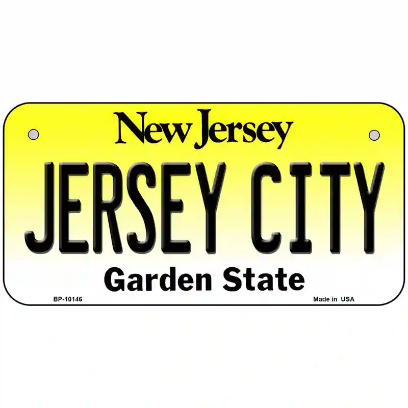 Jersey City New Jersey Metal Novelty License Plate 6" x 3" (BP)