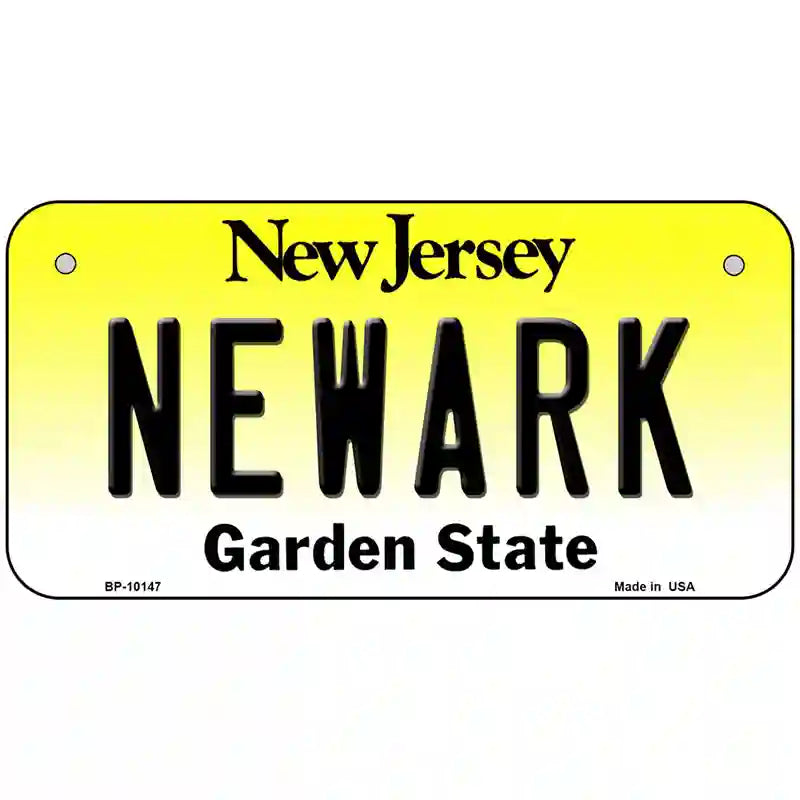 Newark New Jersey Metal Novelty License Plate