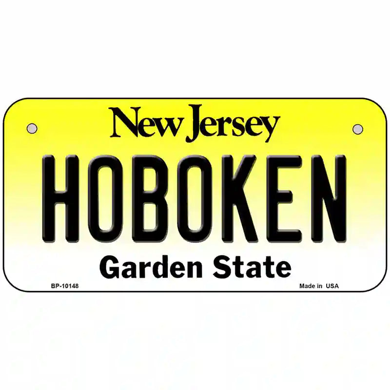 Hoboken New Jersey Metal Novelty License Plate 6" x 3" (BP)