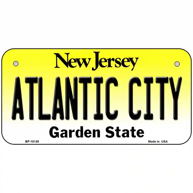 Atlantic City New Jersey Metal Novelty License Plate 6" x 3" (BP)