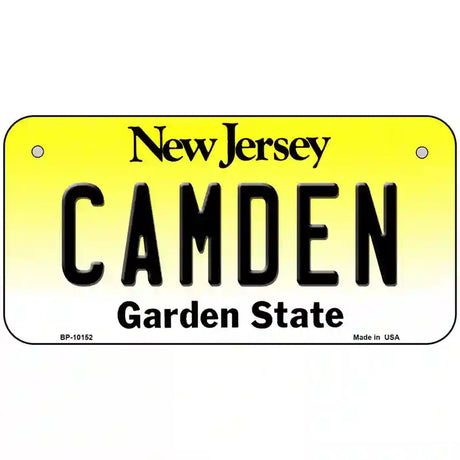 Camden New Jersey Metal Novelty License Plate 6" x 3" (BP)