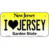 I Love Jersey New Jersey Metal Novelty License Plate 6" x 3" (BP)