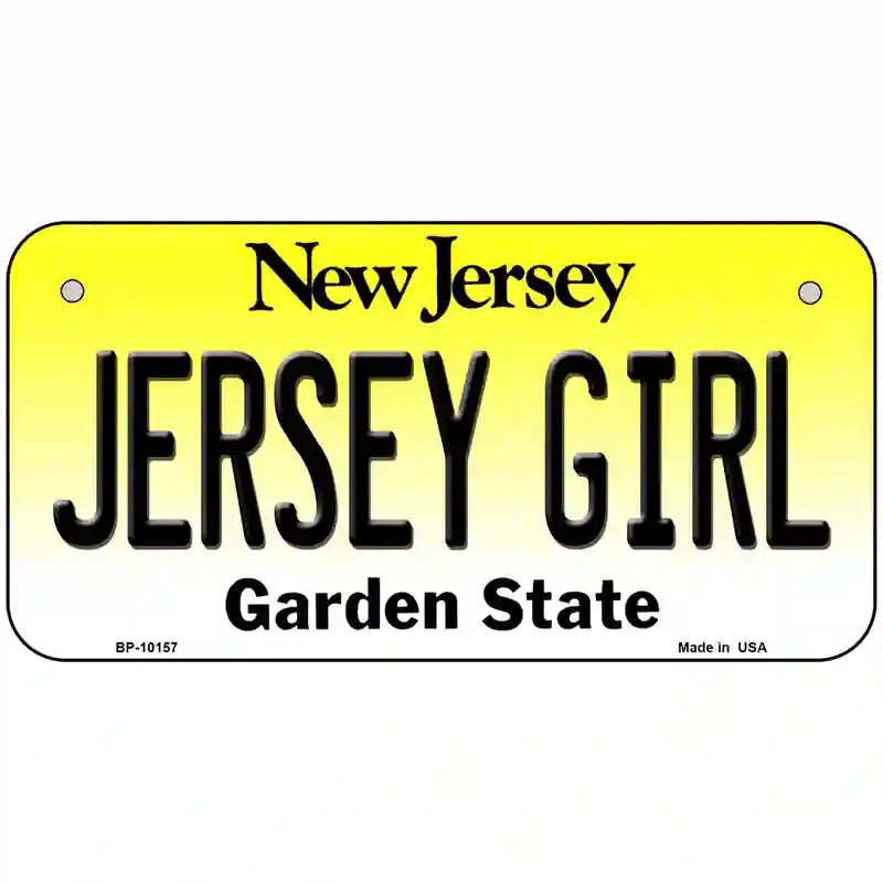 Jersey Girl New Jersey Metal Novelty License Plate 6" x 3" (BP)